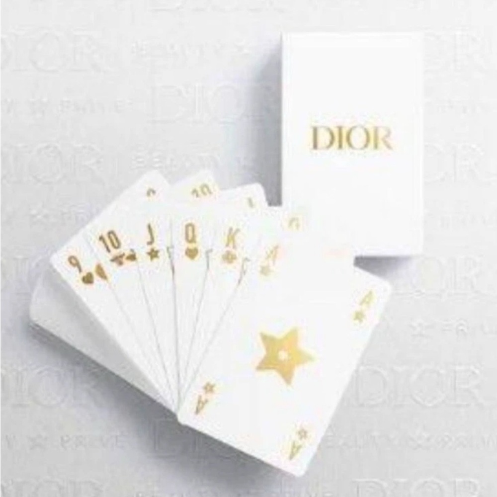 Dior Playing Cards 2025 GWP Japan - Embossed Gold Bee Star Heart Clover - New!